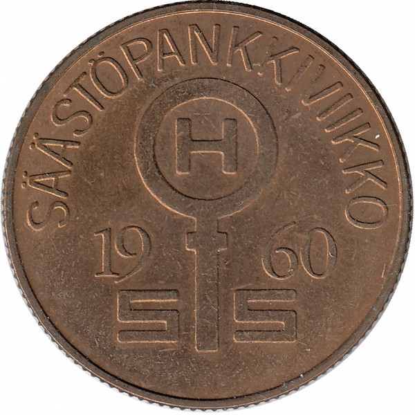 Финляндия памятный жетон банка 1960 год Сберегательный банк Финляндии