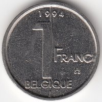 Бельгия (Belgique) 1 франк 1994 год