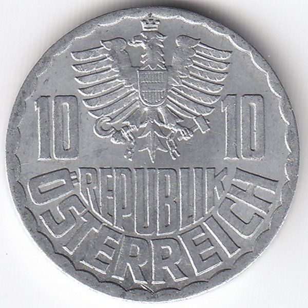 Австрия 10 грошей 1959 год