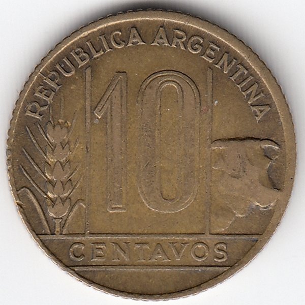 Аргентина 10 сентаво 1948 год