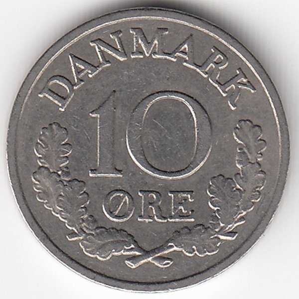 Дания 10 эре 1961 год
