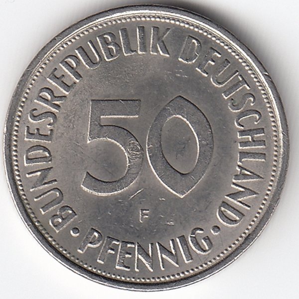 ФРГ 50 пфеннигов 1973 год (F)