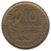 Франция 10 франков 1952 год