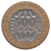 Западные Африканские штаты 500 франков 2005 год