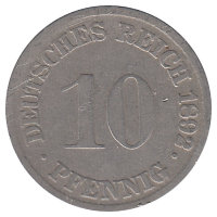 Германия 10 пфеннигов 1892 год (G)