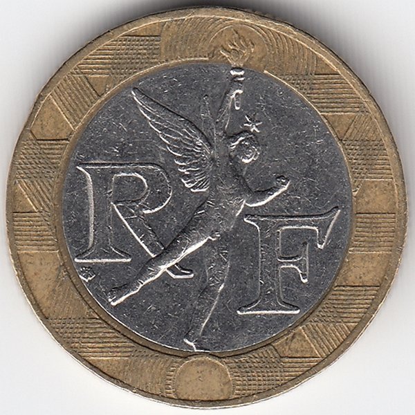 Франция 10 франков 1989 год