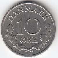 Дания 10 эре 1963 год