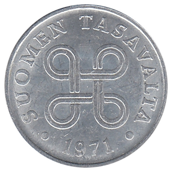 Финляндия 1 пенни 1971 год 