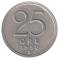 Швеция 25 эре 1950 год 