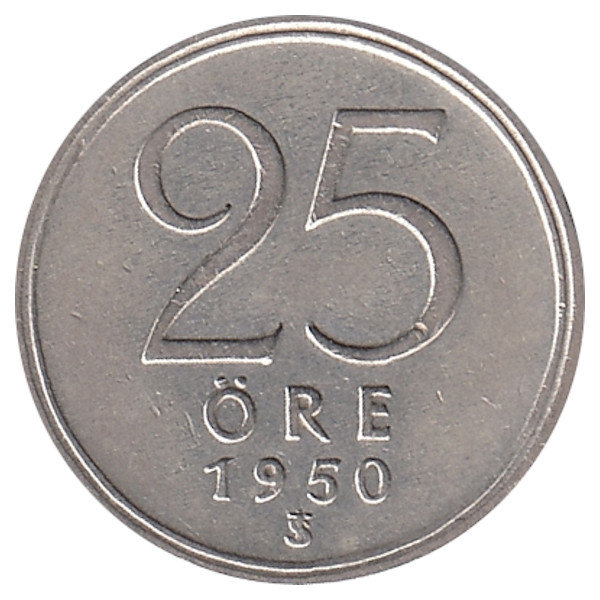 Швеция 25 эре 1950 год 