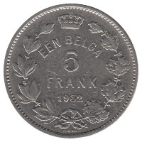 Бельгия (Der Belgen) 5 франков 1932 год 
