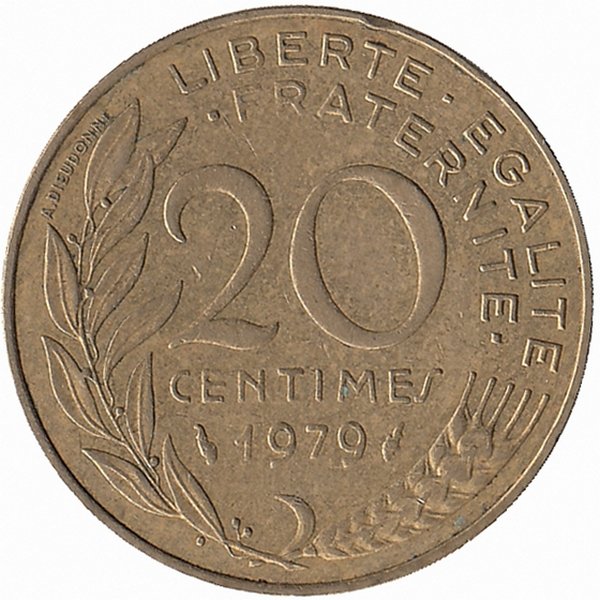 Франция 20 сантимов 1979 год