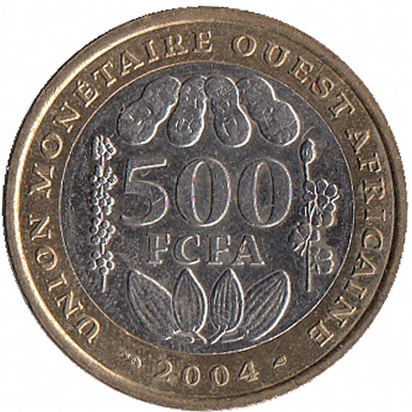 Западные Африканские штаты 500 франков 2004 год
