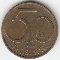 Австрия 50 грошей 1986 год