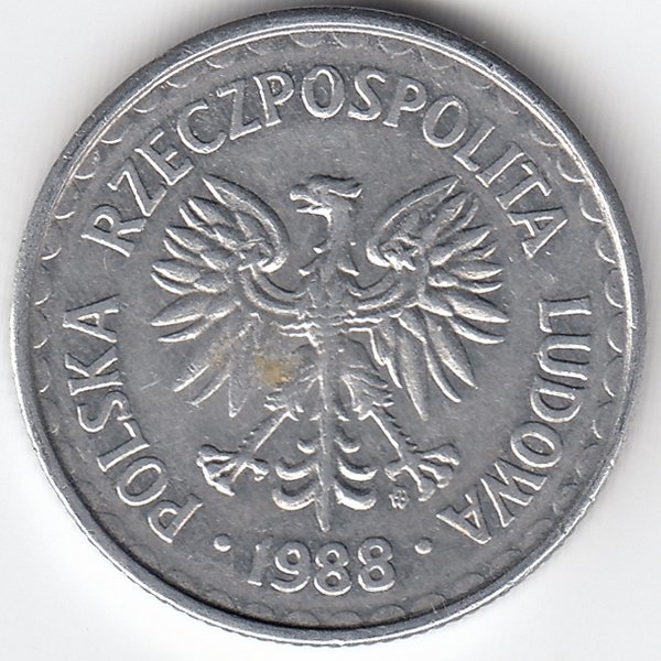 Польша 1 злотый 1988 год