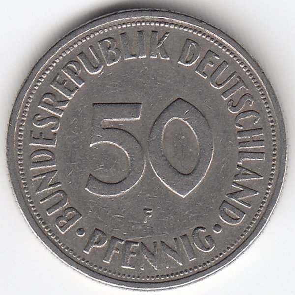 ФРГ 50 пфеннигов 1950 год (F)