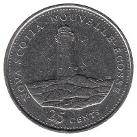 Канада 25 центов 1992 год