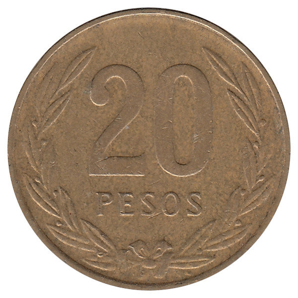 Колумбия 20 песо 1985 год