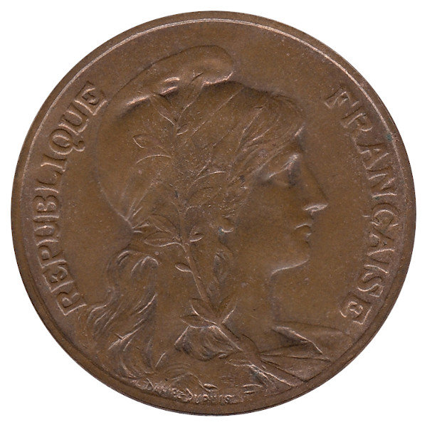 Франция 10 сантимов 1909 год