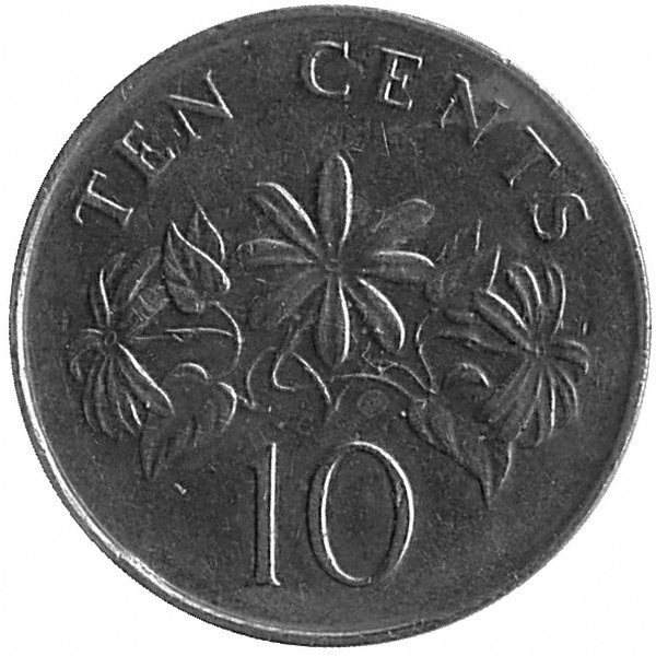 Сингапур 10 центов 1989 год
