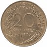 Франция 20 сантимов 1977 год
