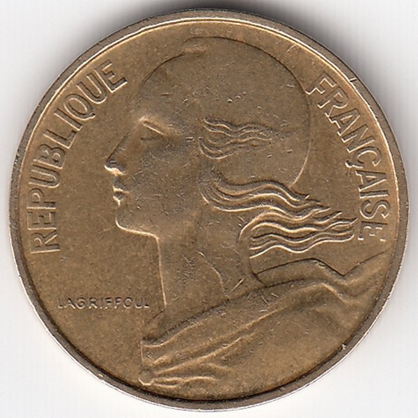 Франция 10 сантимов 1969 год
