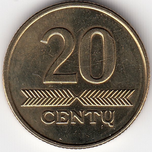 Литва 20 центов 1999 год