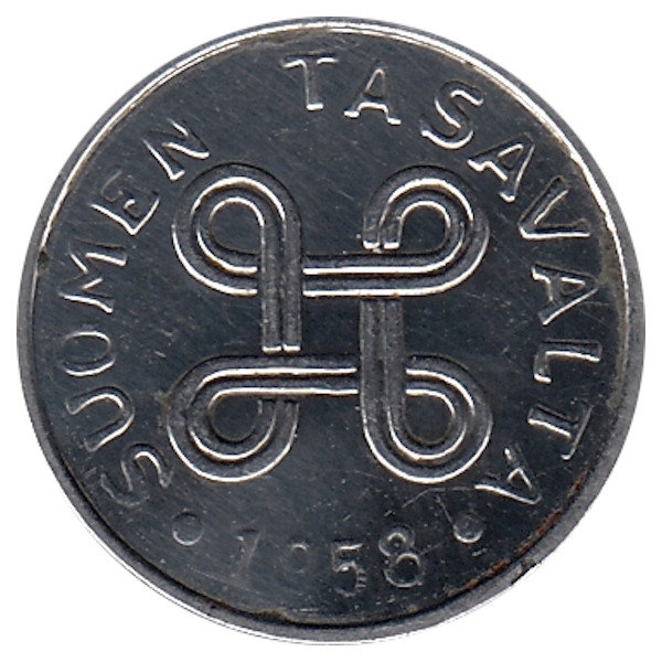 Финляндия 1 марка 1958 год