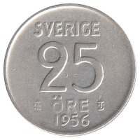 Швеция 25 эре 1956 год 