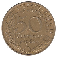 Франция 50 сантимов 1964 год