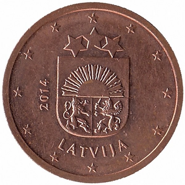 Латвия 2 евроцента 2014 год