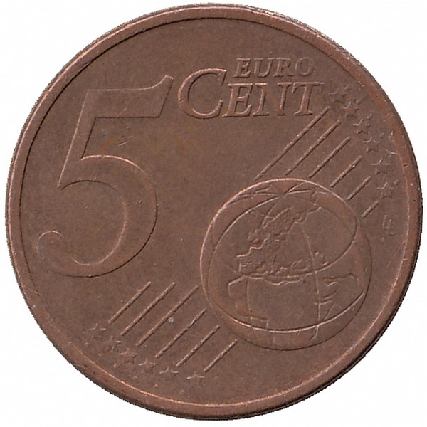 Германия 5 евроцентов 2002 год (D)