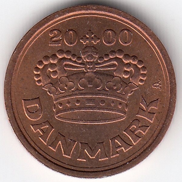 Дания 25 эре 2000 год