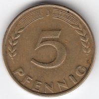 ФРГ 5 пфеннигов 1949 год (J)