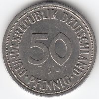 ФРГ 50 пфеннигов 1966 год (D)