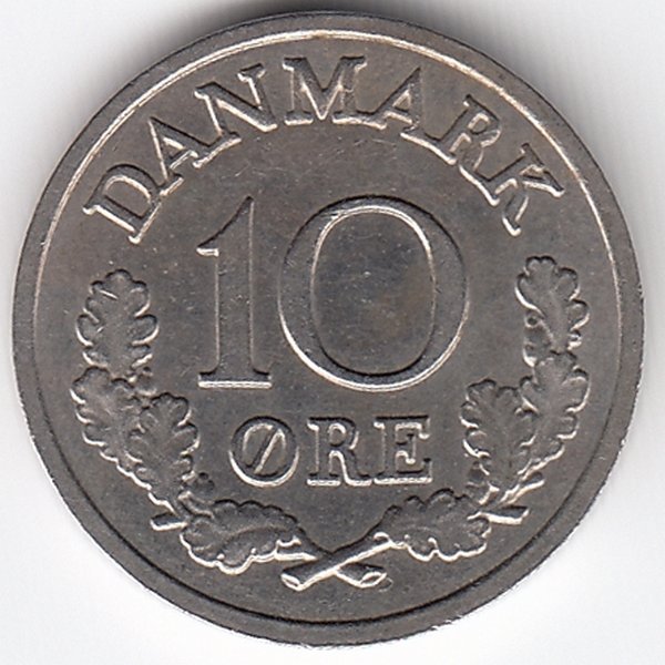 Дания 10 эре 1969 год