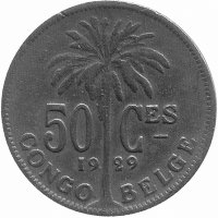 Бельгийское Конго 50 сантимов 1929 год