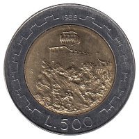 Сан-Марино 500 лир 1988 год