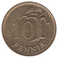 Финляндия 10 пенни 1976 год