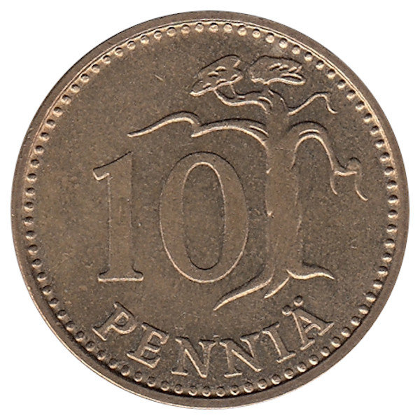 Финляндия 10 пенни 1976 год