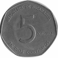 Никарагуа 5 кордоб 1980 год