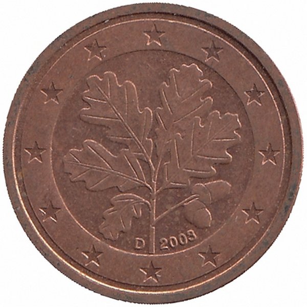 Германия 2 евроцента 2003 год (D) 