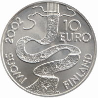 Финляндия 10 евро 2002 год (Элиас Лённрот)