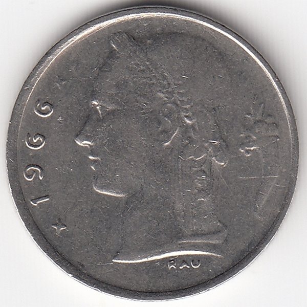 Бельгия (Belgique) 1 франк 1966 год
