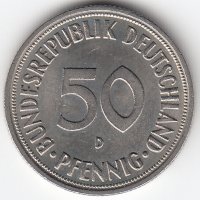 ФРГ 50 пфеннигов 1968 год (D)