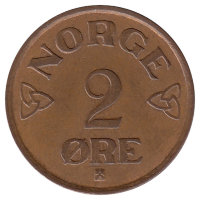 Норвегия 2 эре 1956 год