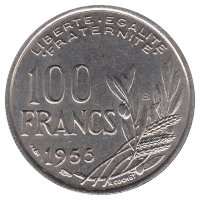 Франция 100 франков 1955 год (B)