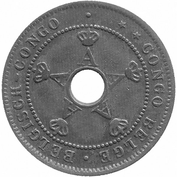 Бельгийское Конго 5 сантимов 1917 год (редкий год!)