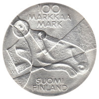 Финляндия 100 марок 1989 год (Изобразительное искусство Финляндии)