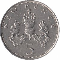Великобритания 5 новых пенсов 1978 год